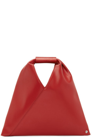 MM6 Maison Margiela: SSENSE UK Exclusive Red Triangle Nano Tote | SSENSE