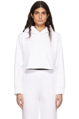 MM6 Maison Margiela: White Cotton Hoodie | SSENSE