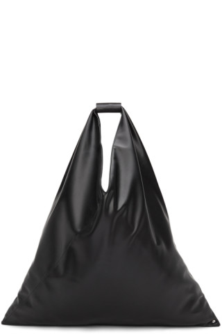 MM6 Maison Margiela: SSENSE UK Exclusive Black XXL Faux-Leather ...