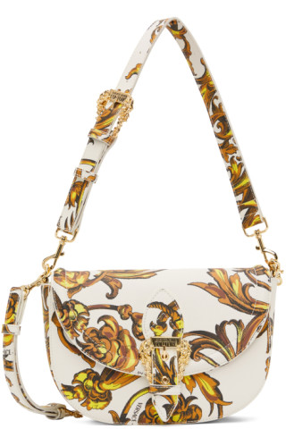Versace Jeans Couture: White Regalia Baroque Buckle Bag | SSENSE