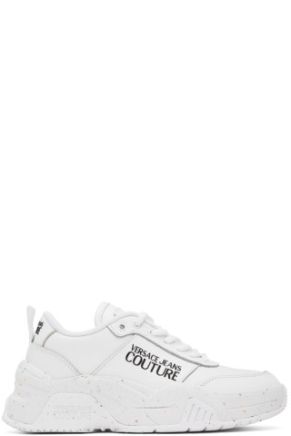 Versace Jeans Couture: White Eco Dye Stargaze Sneakers | SSENSE