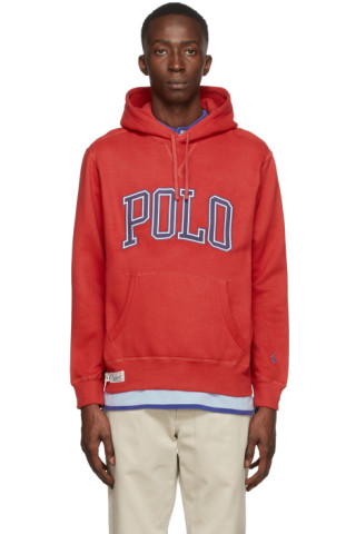 Polo Ralph Lauren: Red RL Fleece Logo Hoodie | SSENSE