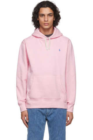 Polo Ralph Lauren: Pink RL Fleece Hoodie | SSENSE