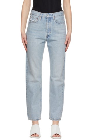 AGOLDE: Blue 90's Mid-Rise Loose Fit Jeans | SSENSE Canada