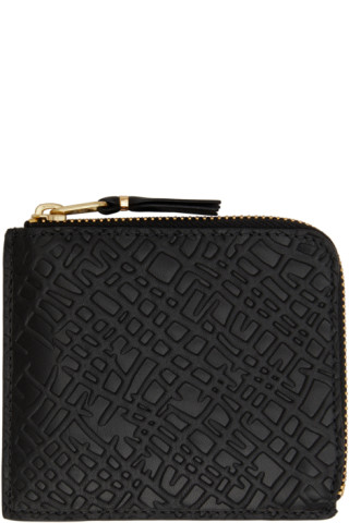 Comme des Garçons Wallet Glossy Half-Zip Wallet - Black