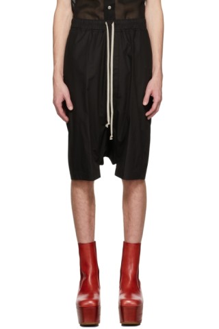 Rick Owens: Black Rick's Pods Shorts | SSENSE