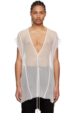 White Kuntrol Shirt by Rick Owens on Sale
