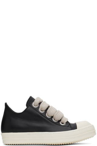 Rick Owens - Black Jumbo Lace Low Sneakers