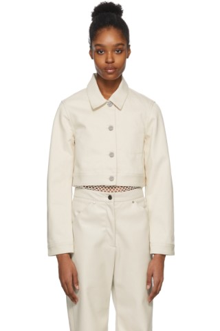 DEVEAUX NEW YORK: Off-White Vera Denim Jacket | SSENSE
