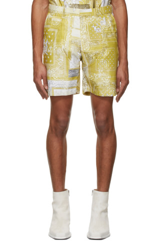 THEBE MAGUGU: Yellow Bandana Print Shorts | SSENSE