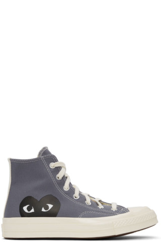 COMME des GARÇONS PLAY: Grey Converse Edition Half Heart Chuck 70 ...