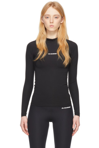 Black Nylon Sport Top by Jil Sander on Sale