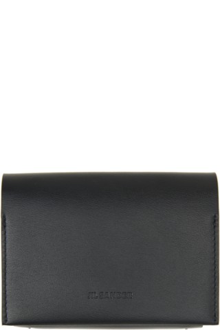 Jil Sander: Black Origami Card Holder | SSENSE Canada