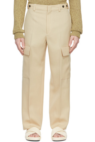 Jil Sander - SSENSE Exclusive Beige Wool Cargo Pants