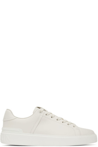 Balmain: White B-Court Sneakers | SSENSE