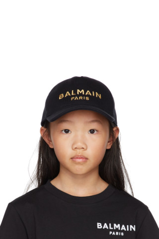 Kids Black Logo Cap by Balmain on Sale