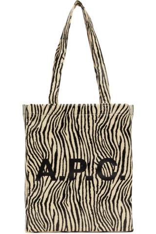 Black & White Lou Tote Bag by A.P.C. on Sale