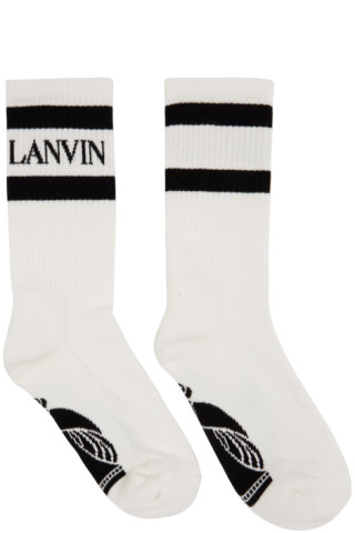 Lanvin: White Logo Socks | SSENSE
