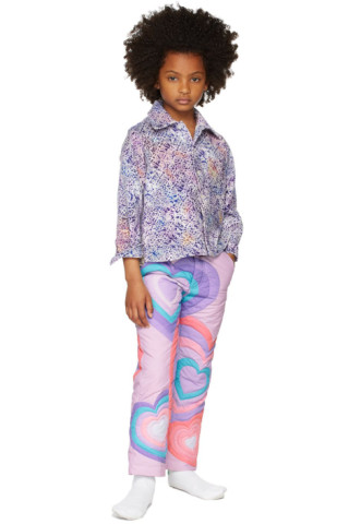 【関税込み】ERL キッズ|パープル Hearts ダウンパンツ Kids Purple Down Hearts Trousers by ERL on Sale