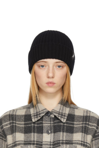 Golden Goose: Black Damian Star Beanie | SSENSE Canada