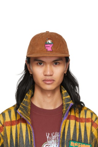 Brain Dead: Brown Corduroy Mushroom Head Cap | SSENSE Canada