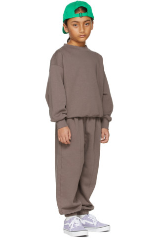 Cotton Track Pants - Brown - Kids