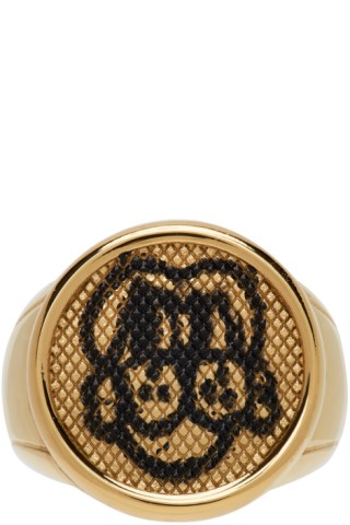 Givenchy Gold Chito Edition Dog Tag Ring