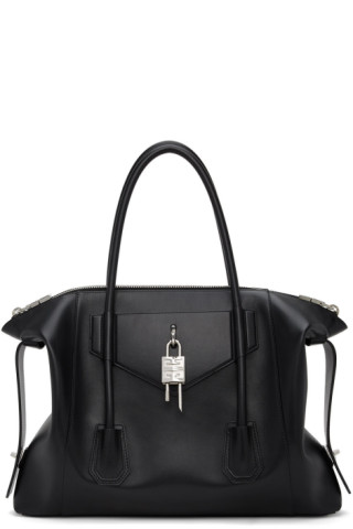 Givenchy Black Medium Antigona Soft Lock Shoulder Bag Givenchy
