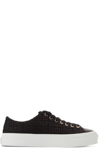 Givenchy: Black 4G Jacquard City Low Sneakers | SSENSE