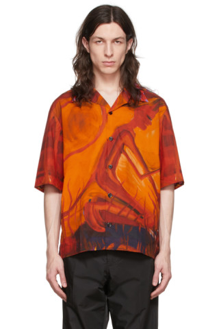 Orange Cotton Shirt by Givenchy on Sale