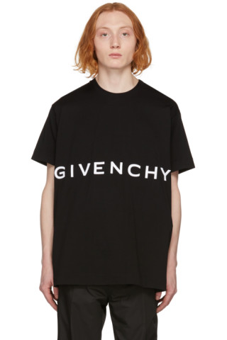 Givenchy: Black 4G Embroidered Oversized T-Shirt | SSENSE