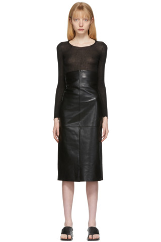 Gabriela Coll Garments: Black Leather No.69 Skirt | SSENSE UK