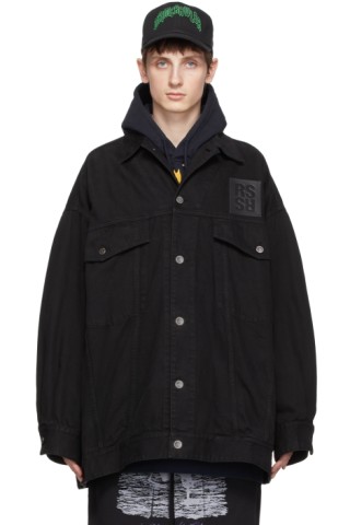 Raf Simons: Black Solemn-X Denim Jacket | SSENSE