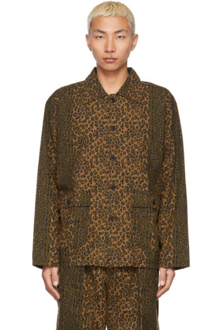 South2 West8: Brown Leopard Hunting Shirt | SSENSE