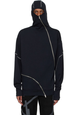 Black Cotton Hoodie by HELIOT EMIL on Sale
