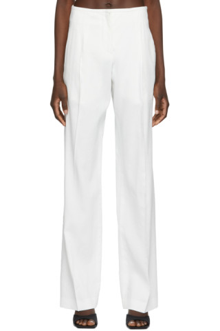 BDG White Cindy LowRise Linen Trousers  Urban Outfitters UK