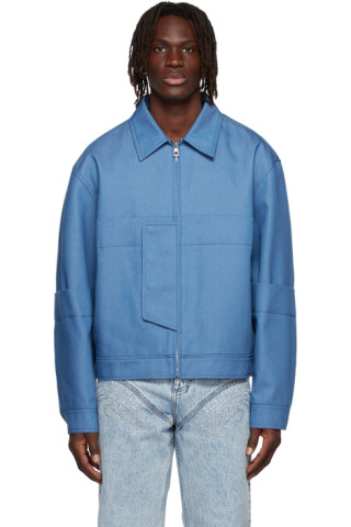 We11done: Blue Layered Jacket | SSENSE