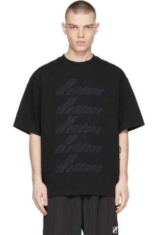 We11done: Black Front Logo T-Shirt | SSENSE