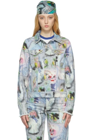 Marc Jacobs Heaven: Blue Punk Playground Denim Jacket | SSENSE