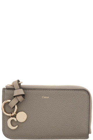 Chloé: Grey Alphabet Coin Purse | SSENSE Canada