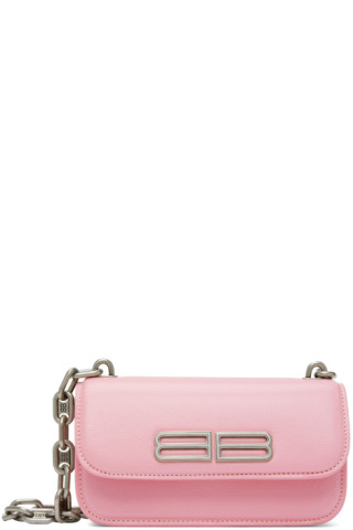 Balenciaga Gossip Shoulder Bag XS Pink in Embossed Calfskin with  Silver-tone - US