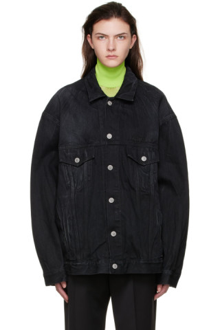 Balenciaga: Black Cities Paris Denim Jacket | SSENSE Canada