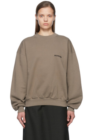 Balenciaga: Brown Cotton Sweatshirt | SSENSE