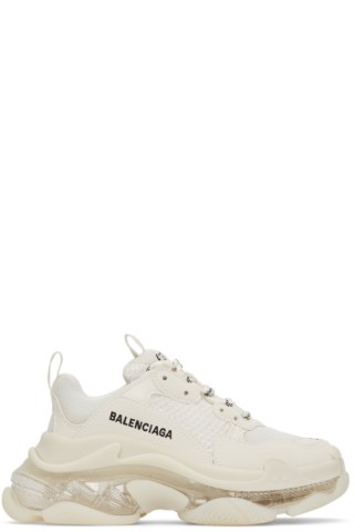 Balenciaga: Off-White Clear Sole Triple S Sneakers | SSENSE