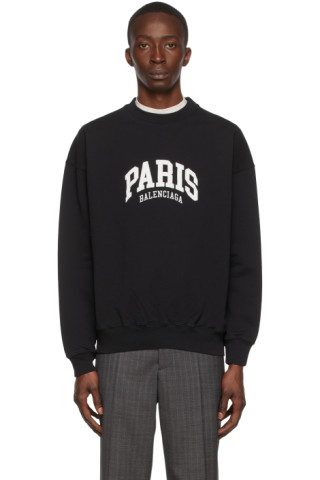 Balenciaga: Black Cotton Sweatshirt | SSENSE