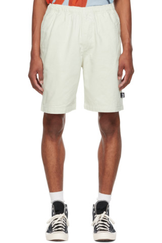 Stüssy: Off-White Brushed Beach Shorts | SSENSE Canada