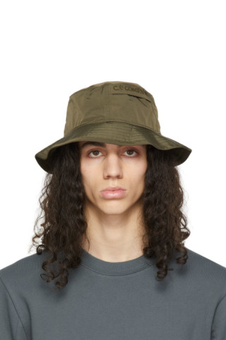 Khaki Chrome Bucket Hat by C.P. Company on Sale