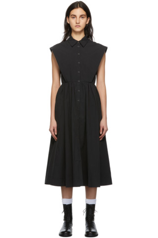 Black Sleeveless Placket Dress by CO on Sale