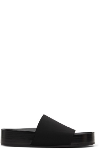 CO: Black Elastic Slide Sandals | SSENSE