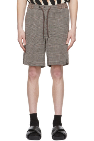 Brown Wool Shorts by Cornerstone on Sale